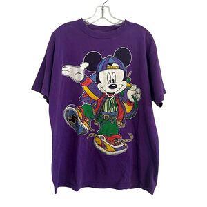 90s Hip Hop Mickey Purple graphic tee
